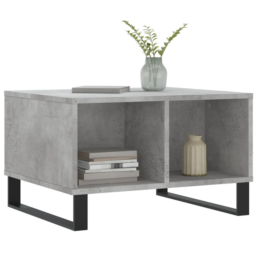 Salontafel 60X50X36,5 Cm Bewerkt Hout Betongrijs