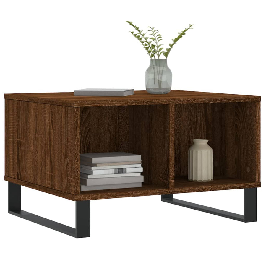 Salontafel 60X50X36,5 Cm Bewerkt Hout Bruin Eikenkleur Bruineiken