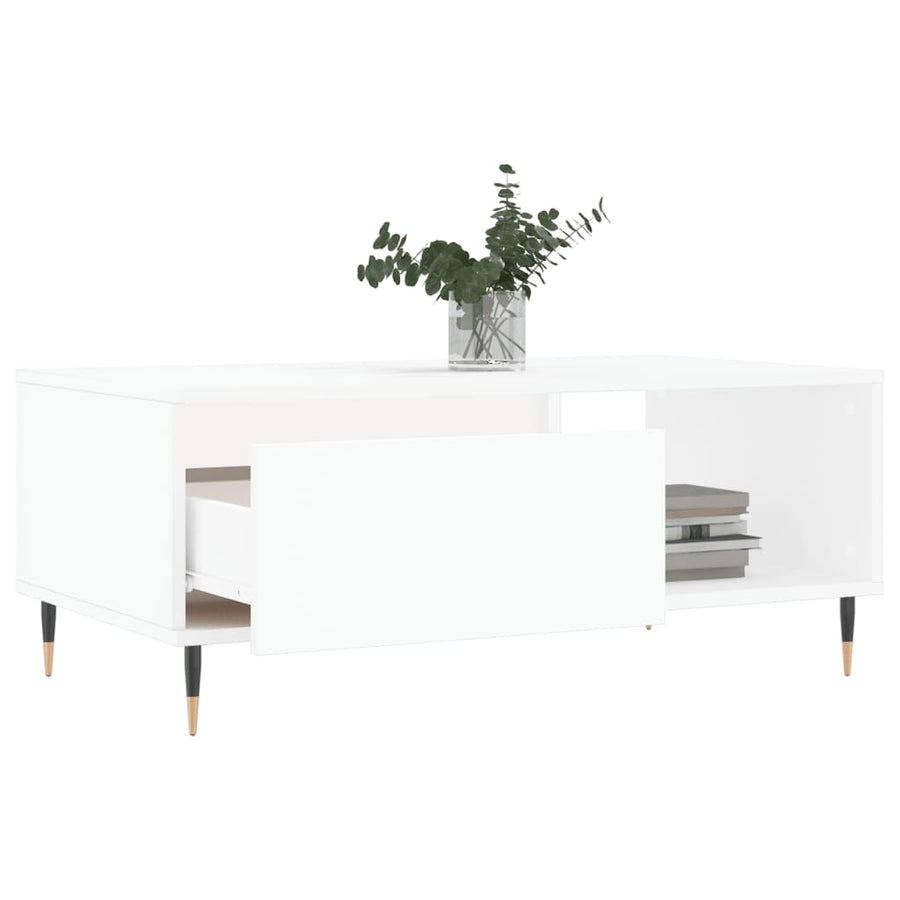 Salontafel 90X50X36,5 Cm Bewerkt Hout Wit