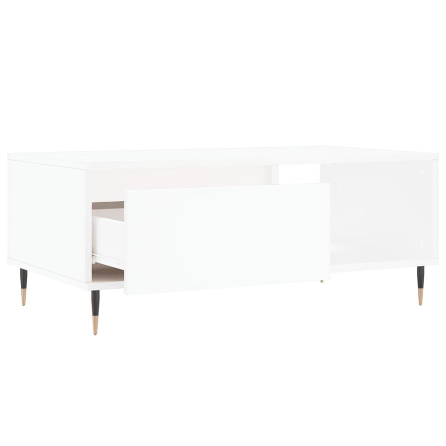 Salontafel 90X50X36,5 Cm Bewerkt Hout Wit