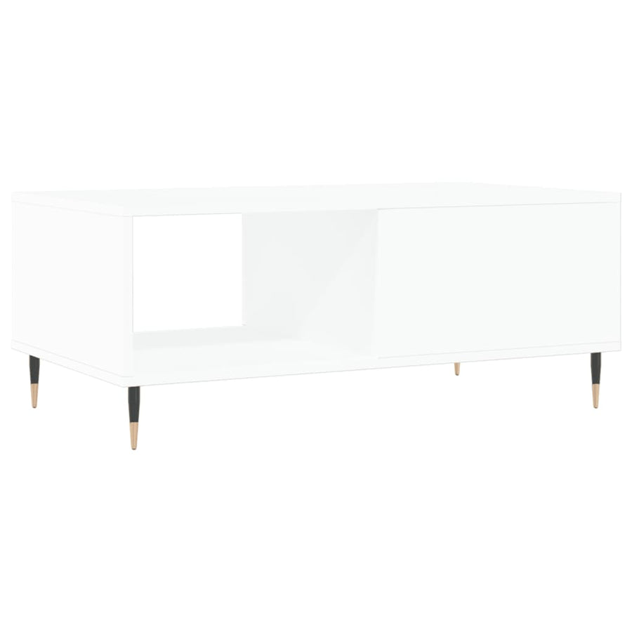 Salontafel 90X50X36,5 Cm Bewerkt Hout Wit
