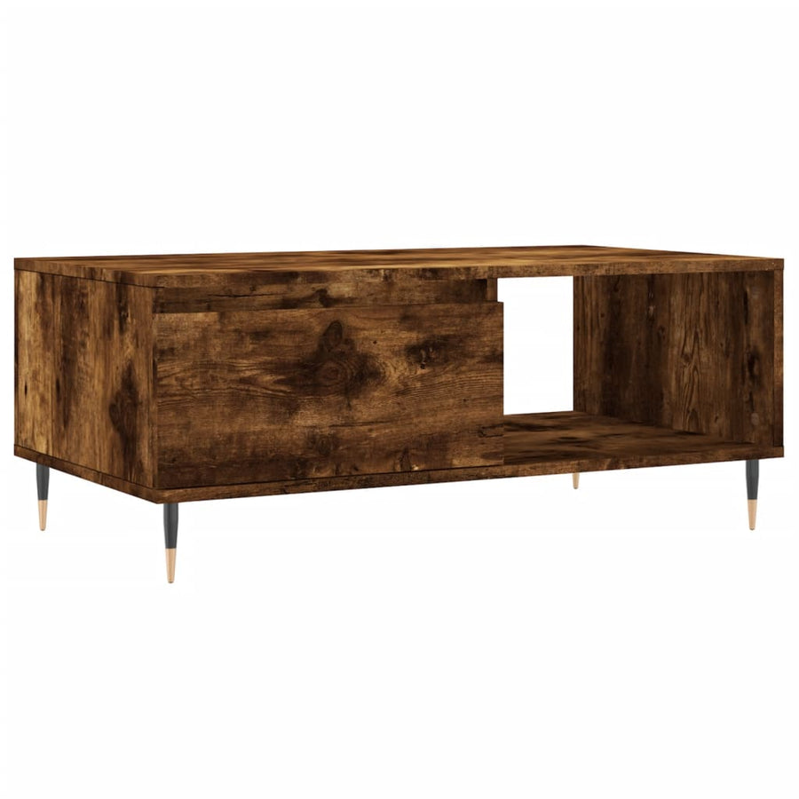Salontafel 90X50X36,5 Cm Bewerkt Hout Kleurig Gerookt eiken