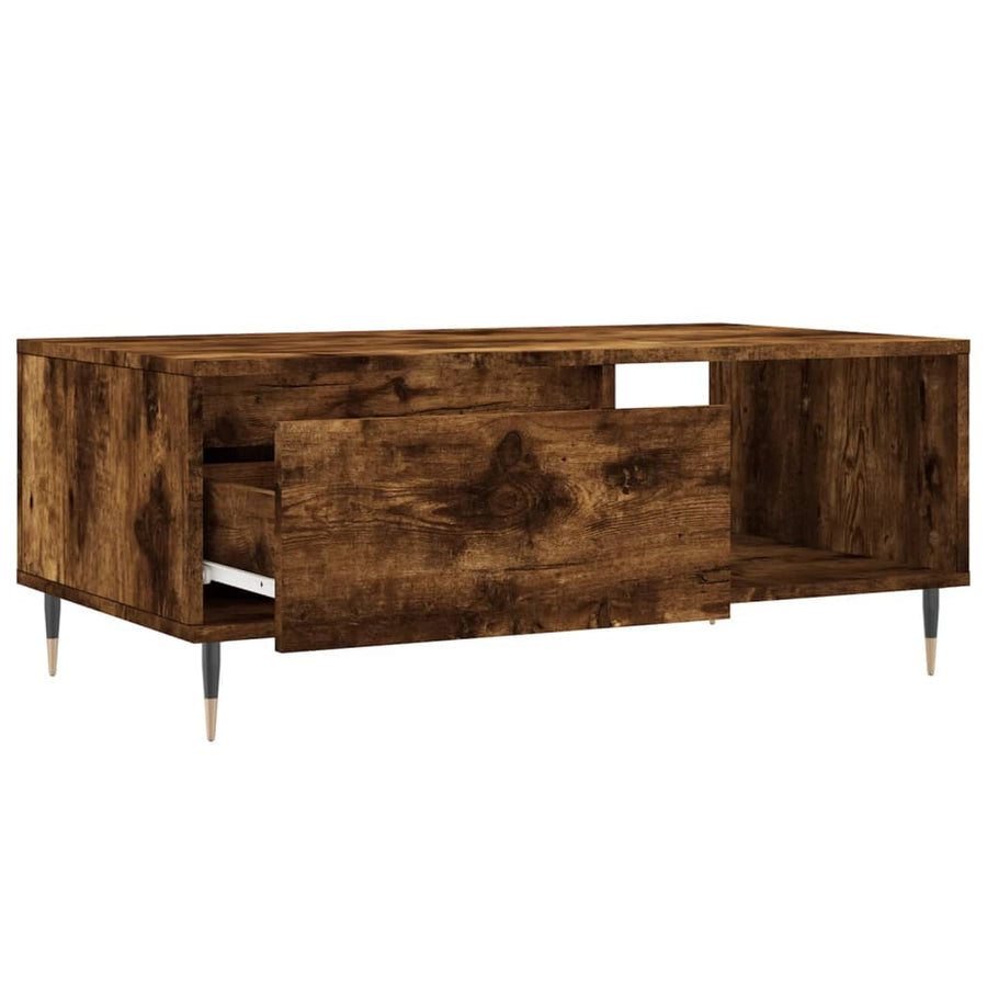 Salontafel 90X50X36,5 Cm Bewerkt Hout Kleurig Gerookt eiken