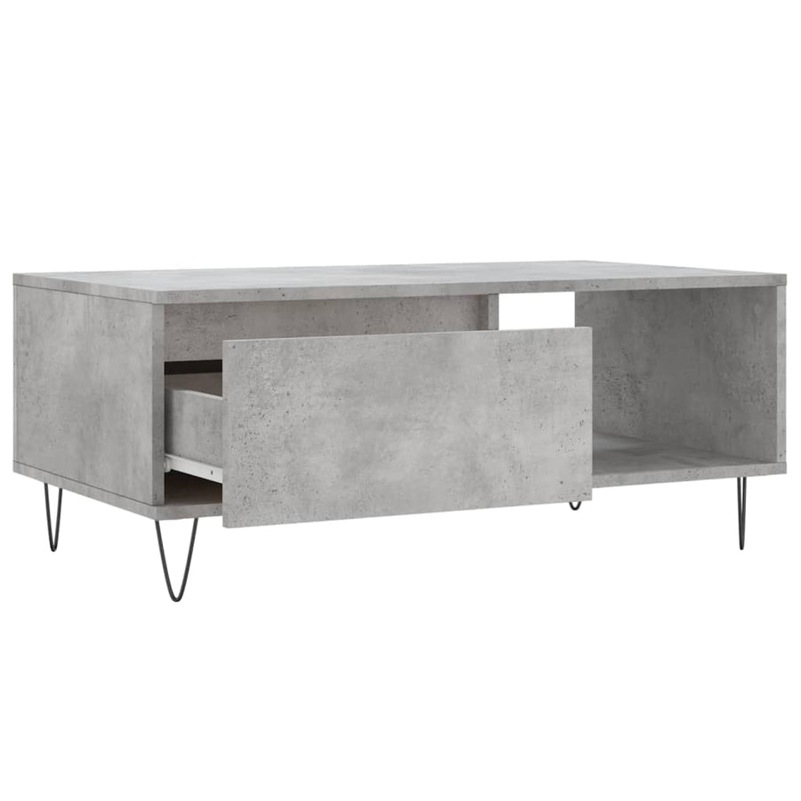 Salontafel 90X50X36,5 Cm Bewerkt Hout Betongrijs