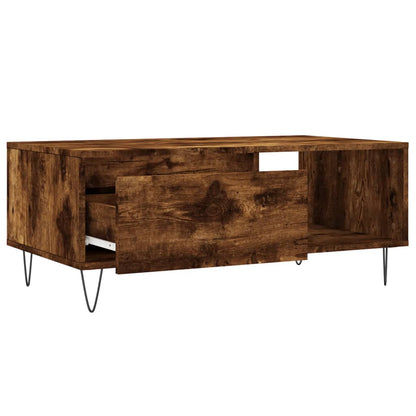 Salontafel 90X50X36,5 Cm Bewerkt Hout Kleurig Gerookt eiken