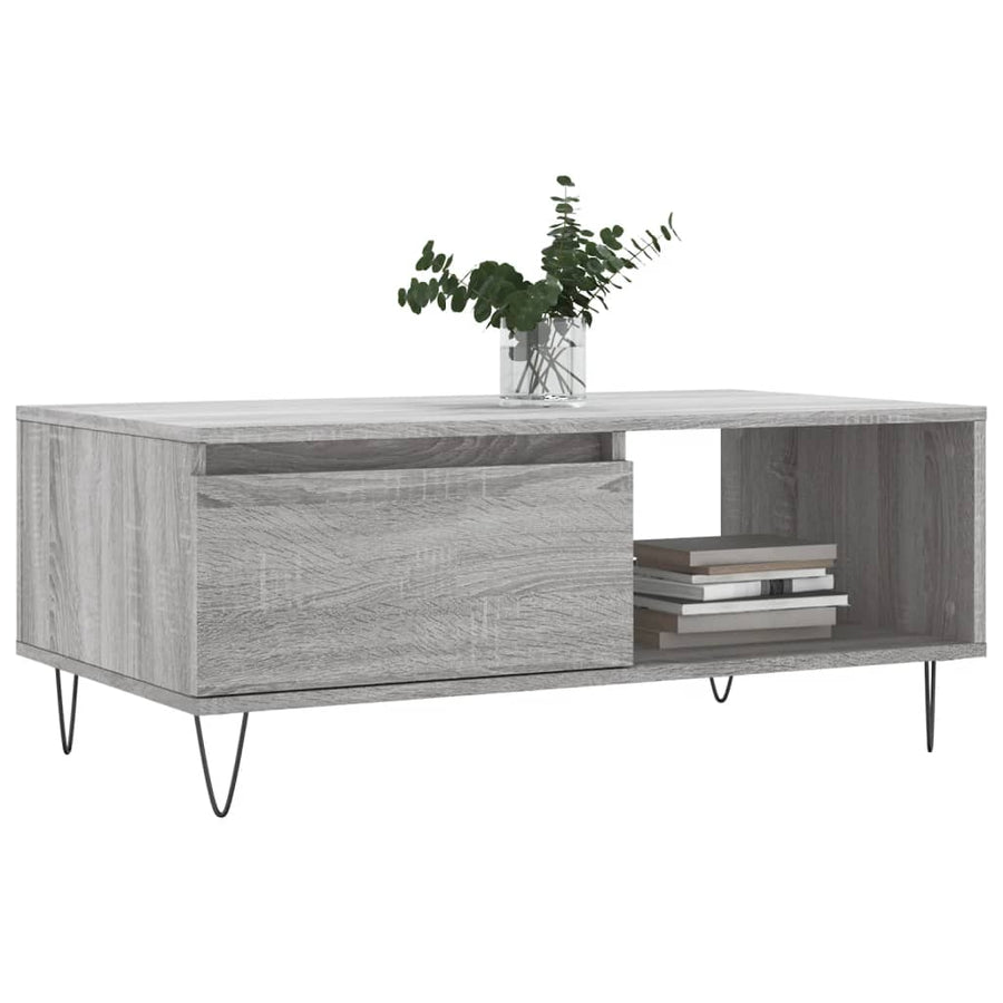 Salontafel 90X50X36,5 Cm Bewerkt Hout Grijs sonoma