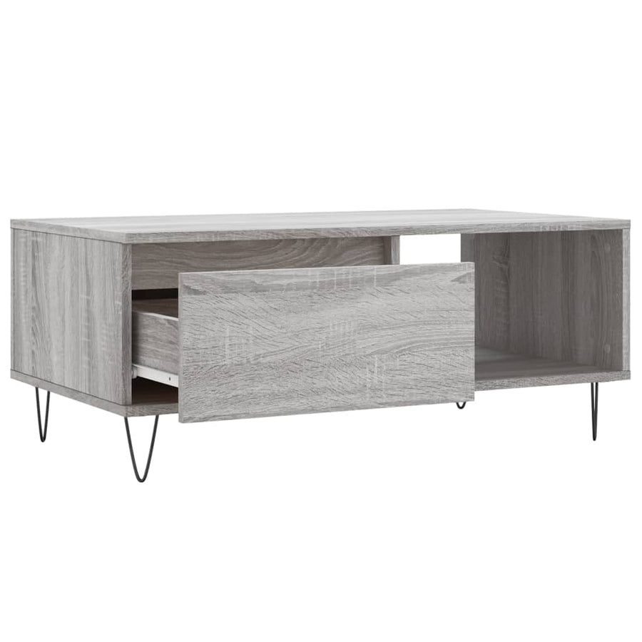 Salontafel 90X50X36,5 Cm Bewerkt Hout Grijs sonoma