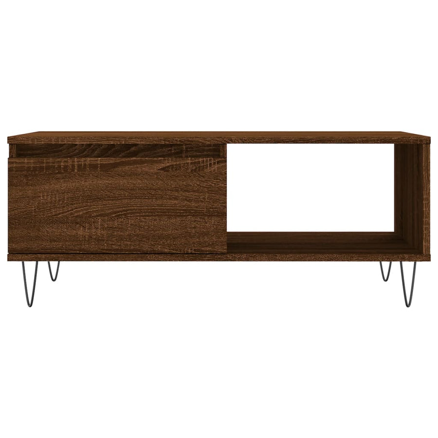 Salontafel 90X50X36,5 Cm Bewerkt Hout Bruin Eikenkleur Bruineiken