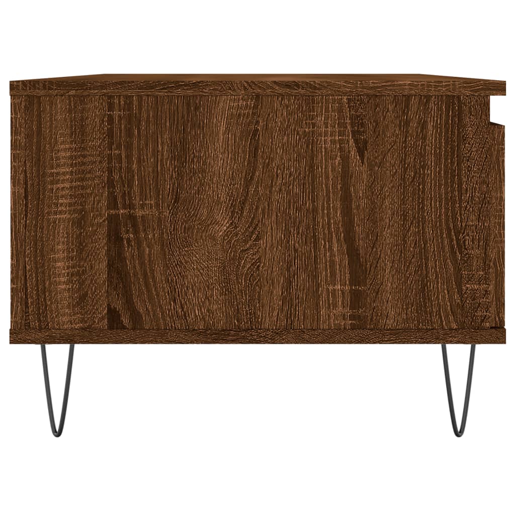 Salontafel 90X50X36,5 Cm Bewerkt Hout Bruin Eikenkleur Bruineiken