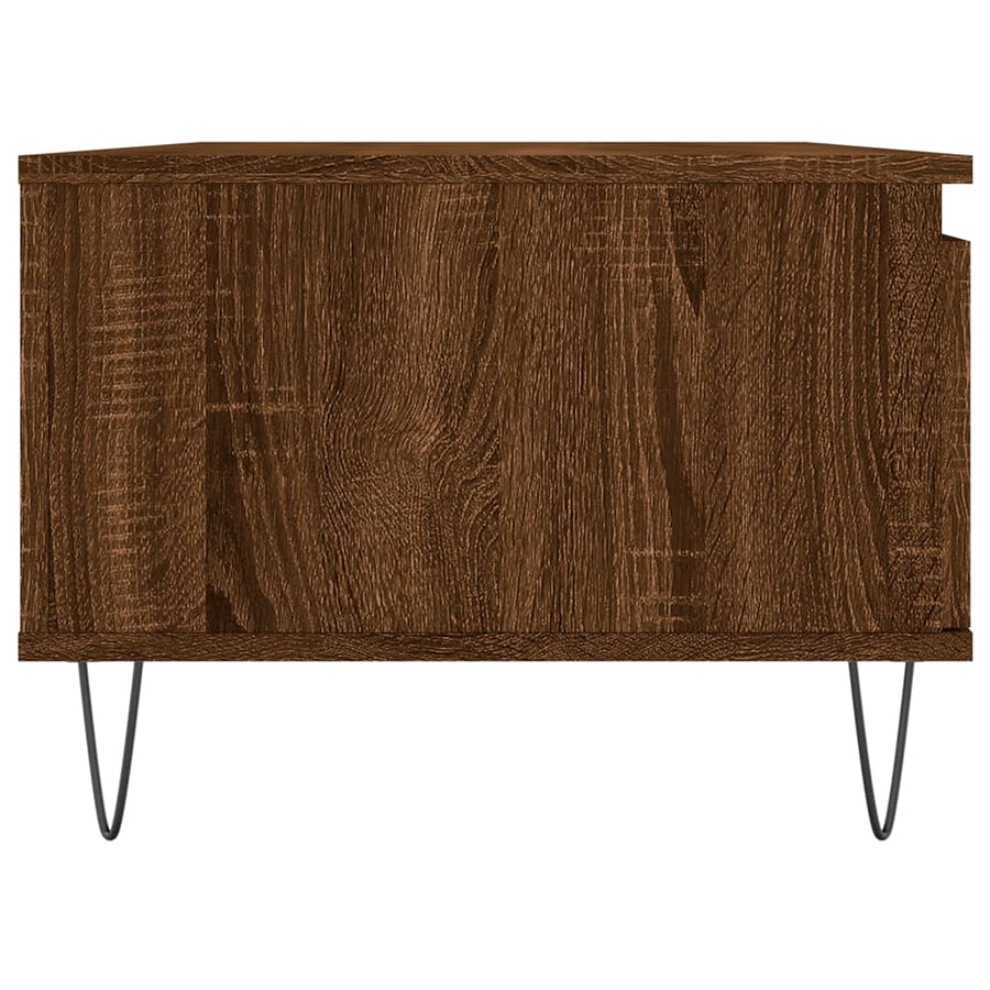 Salontafel 90X50X36,5 Cm Bewerkt Hout Bruin Eikenkleur Bruineiken