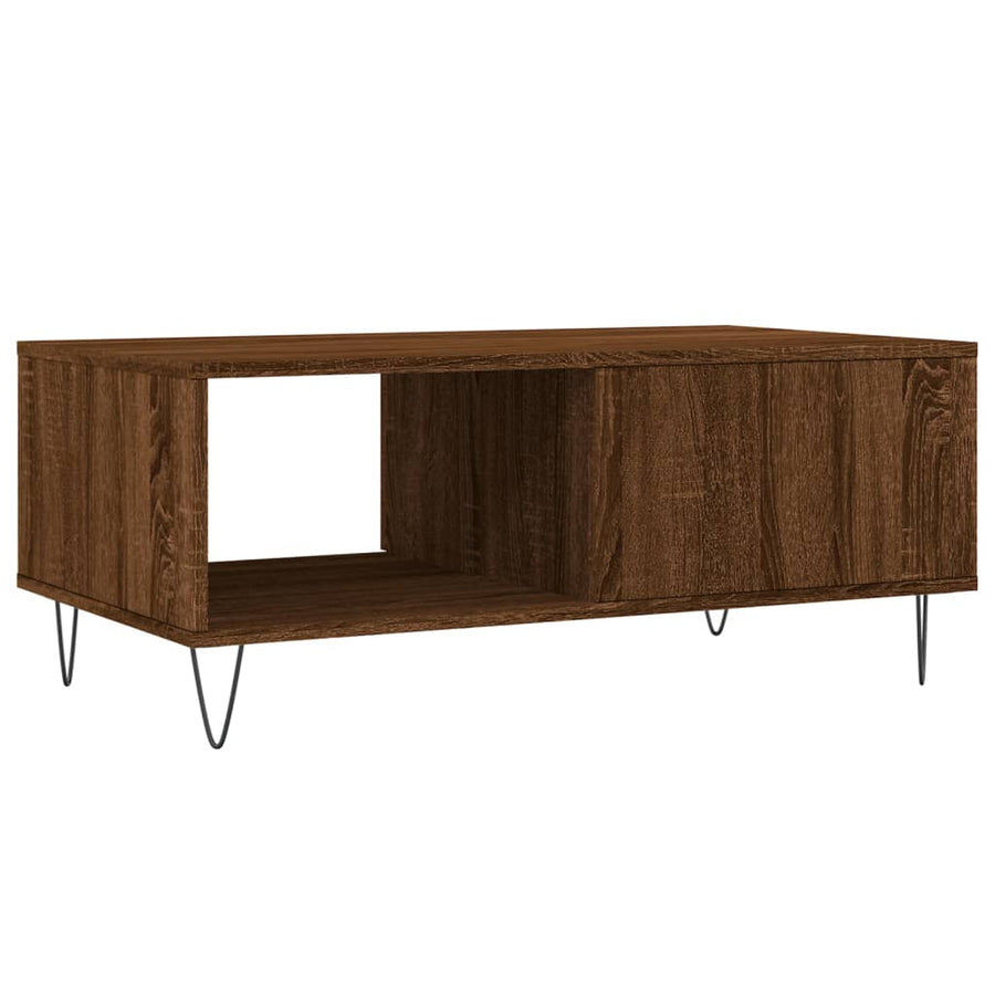 Salontafel 90X50X36,5 Cm Bewerkt Hout Bruin Eikenkleur Bruineiken