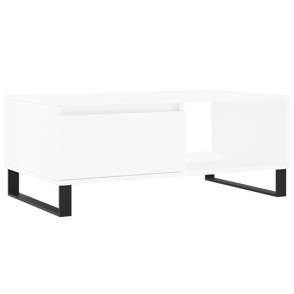 Salontafel 90X50X36,5 Cm Bewerkt Hout Wit