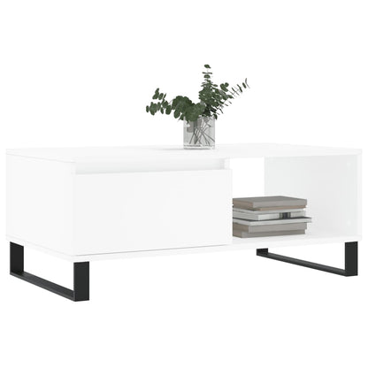 Salontafel 90X50X36,5 Cm Bewerkt Hout Wit