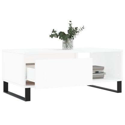 Salontafel 90X50X36,5 Cm Bewerkt Hout Wit