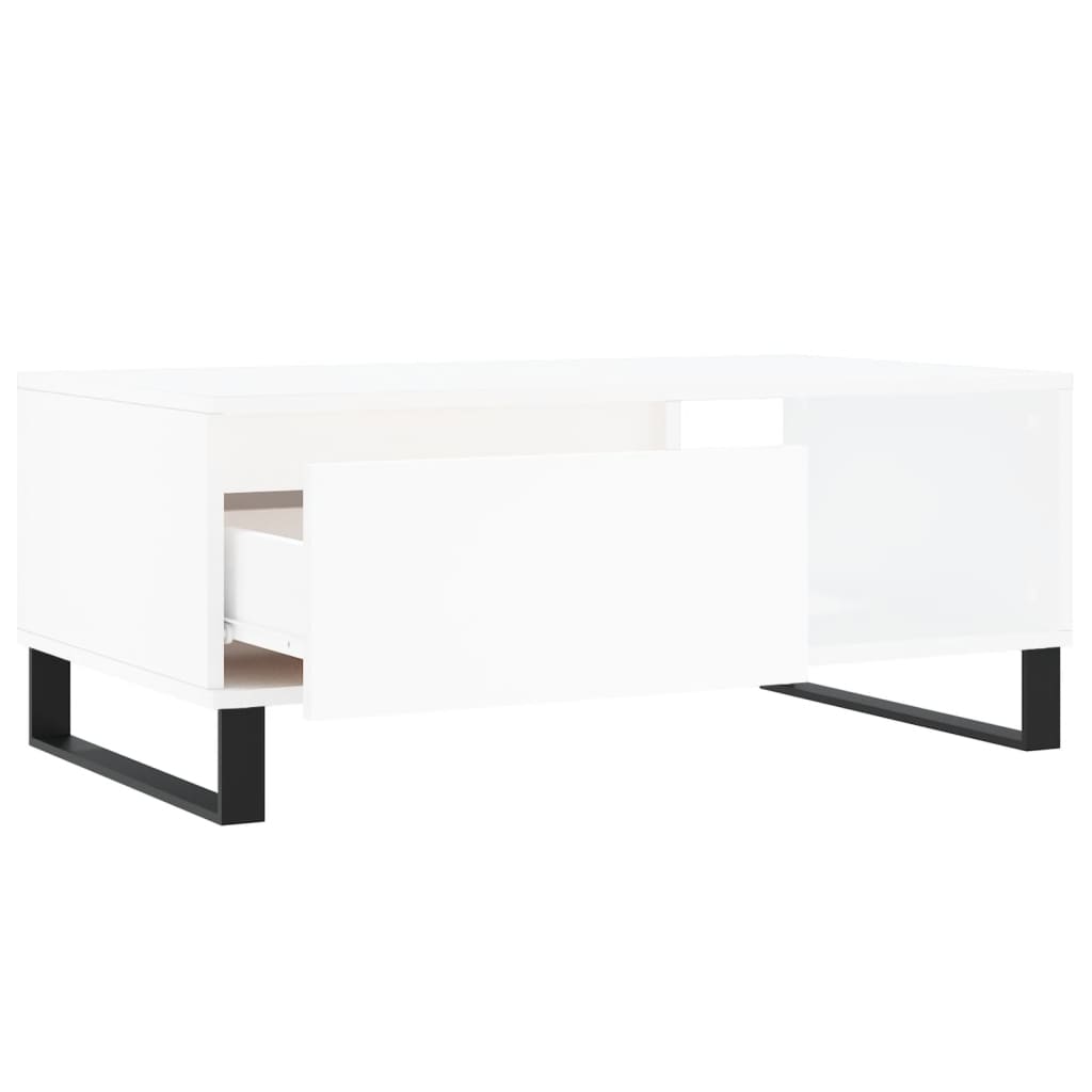 Salontafel 90X50X36,5 Cm Bewerkt Hout Wit