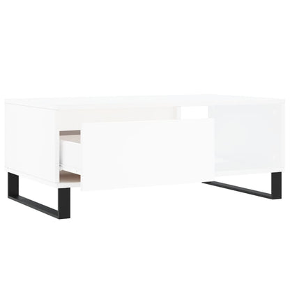 Salontafel 90X50X36,5 Cm Bewerkt Hout Wit
