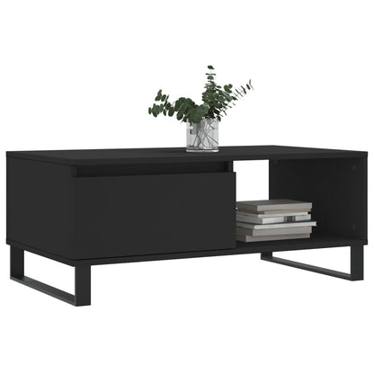 Salontafel 90X50X36,5 Cm Bewerkt Hout Zwart