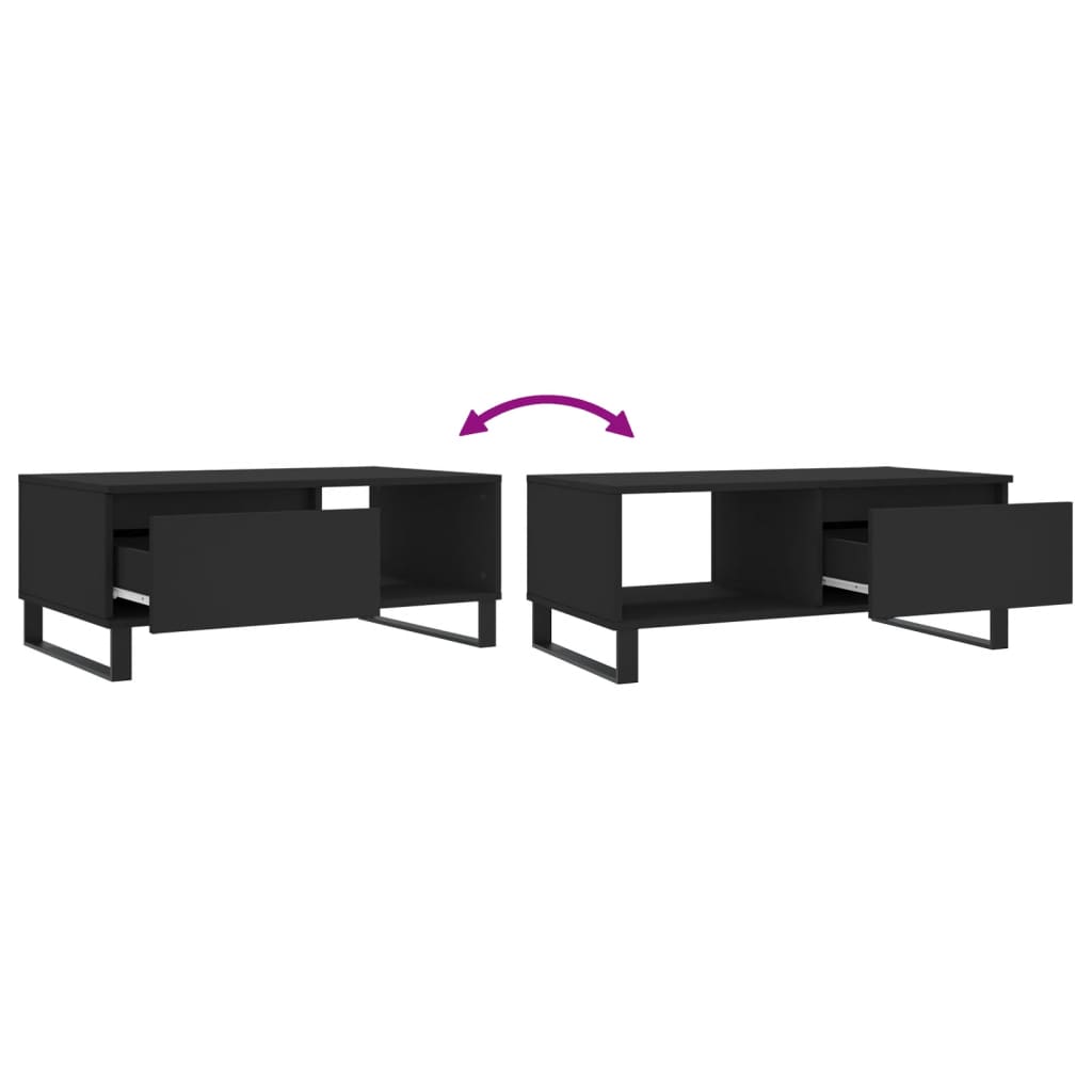 Salontafel 90X50X36,5 Cm Bewerkt Hout Zwart