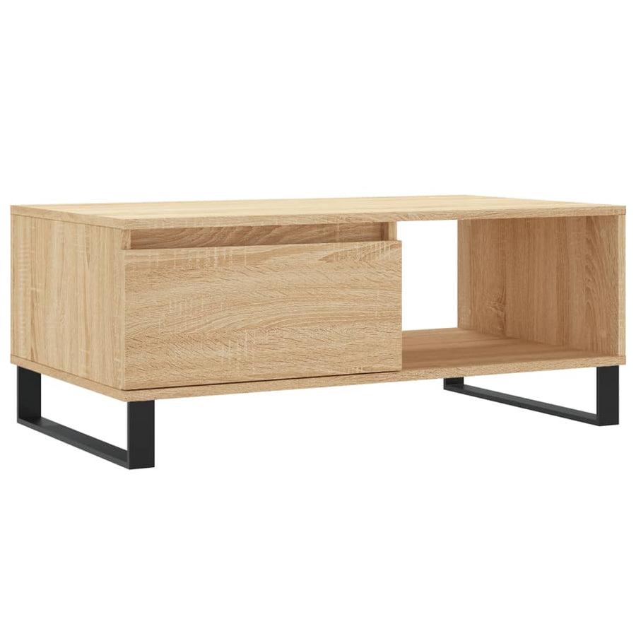 Salontafel 90X50X36,5 Cm Bewerkt Hout Kleurig Sonoma eiken