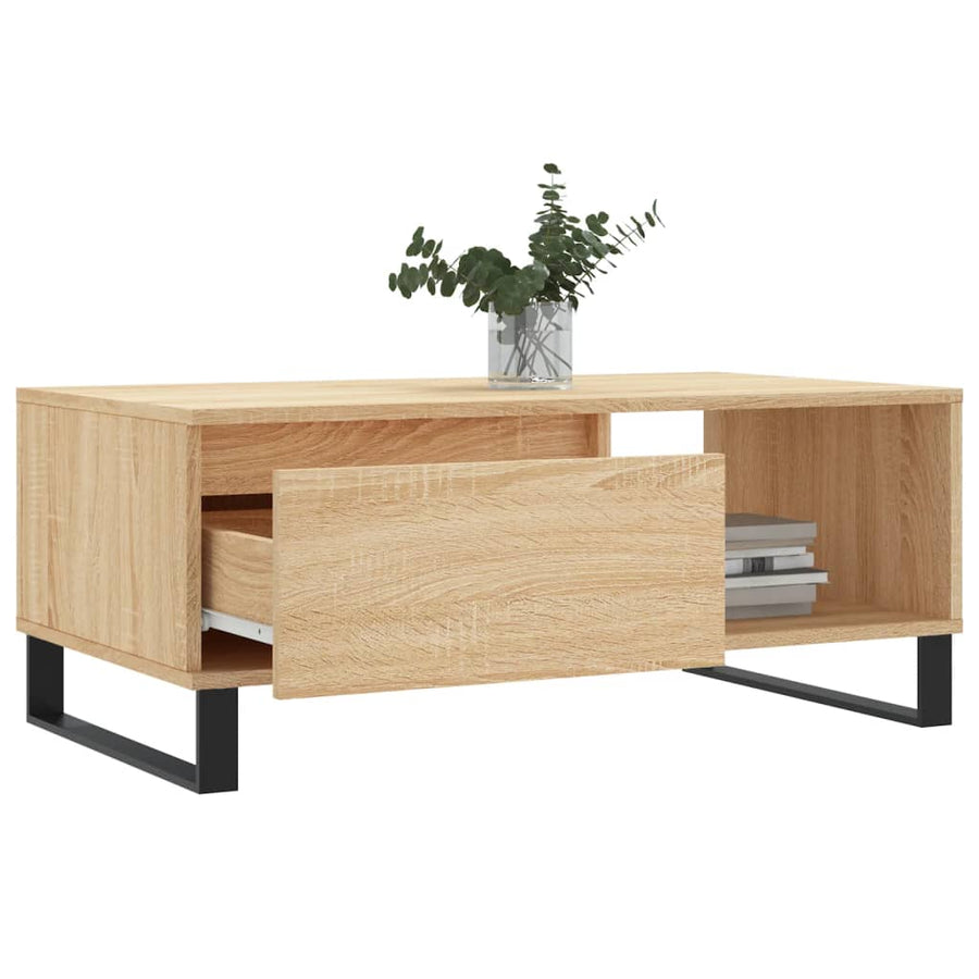 Salontafel 90X50X36,5 Cm Bewerkt Hout Kleurig Sonoma eiken