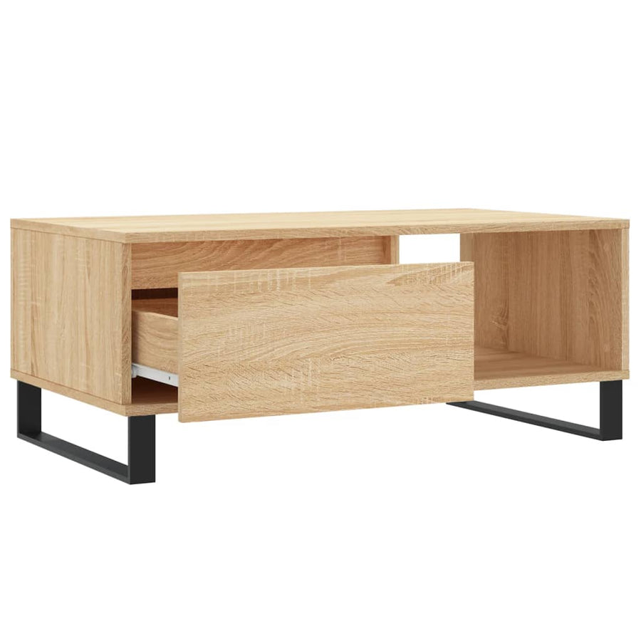 Salontafel 90X50X36,5 Cm Bewerkt Hout Kleurig Sonoma eiken