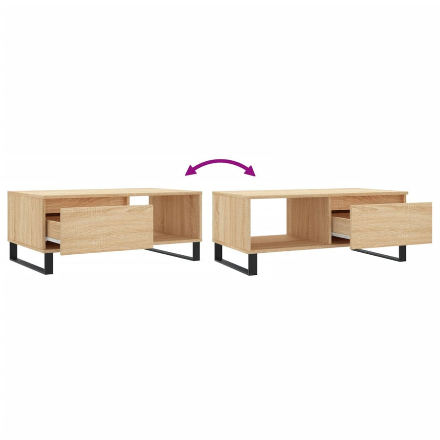 Salontafel 90X50X36,5 Cm Bewerkt Hout Kleurig Sonoma eiken