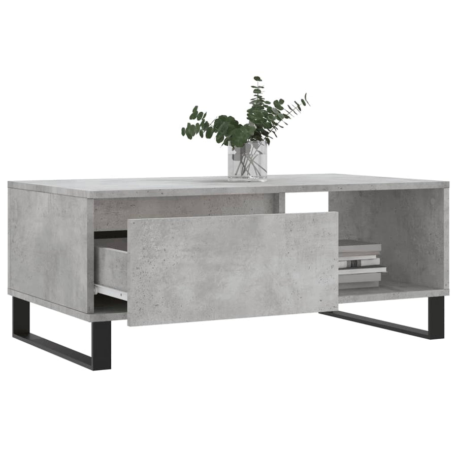 Salontafel 90X50X36,5 Cm Bewerkt Hout Betongrijs