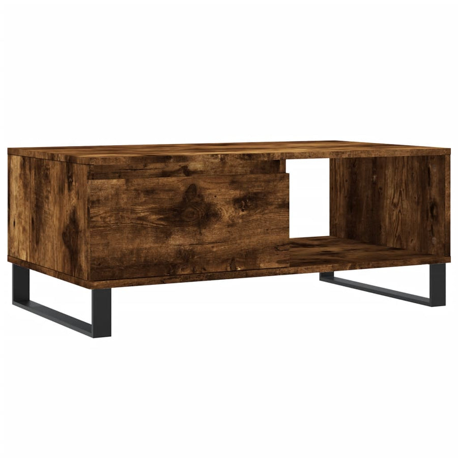Salontafel 90X50X36,5 Cm Bewerkt Hout Kleurig Gerookt eiken