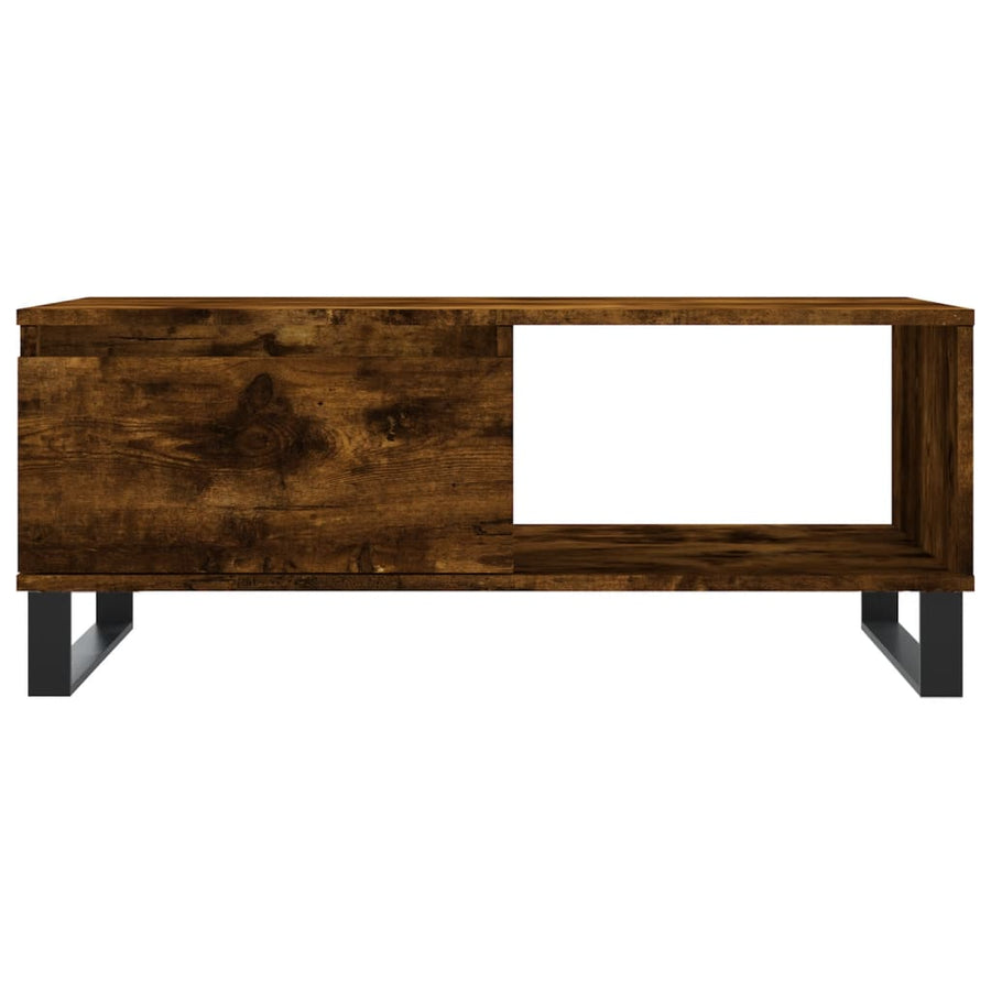 Salontafel 90X50X36,5 Cm Bewerkt Hout Kleurig Gerookt eiken