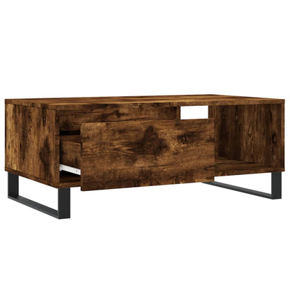 Salontafel 90X50X36,5 Cm Bewerkt Hout Kleurig Gerookt eiken
