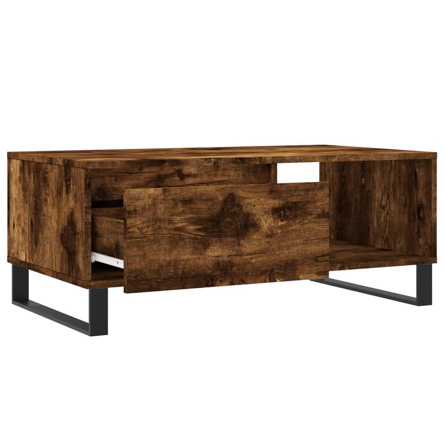 Salontafel 90X50X36,5 Cm Bewerkt Hout Kleurig Gerookt eiken