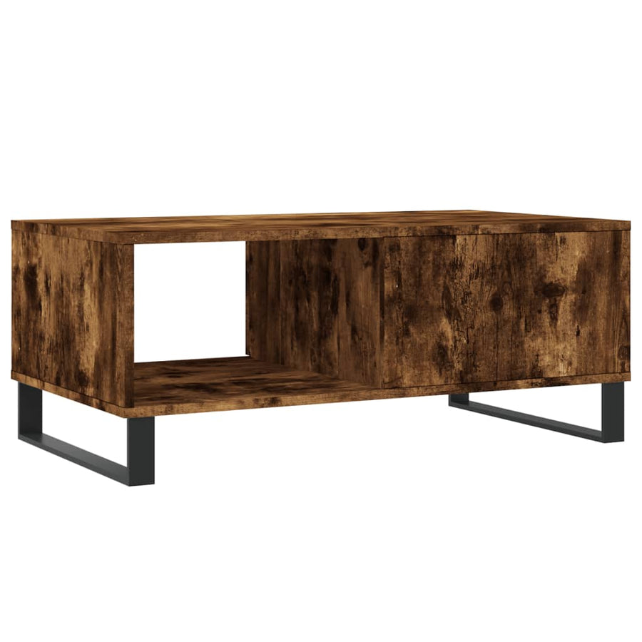 Salontafel 90X50X36,5 Cm Bewerkt Hout Kleurig Gerookt eiken