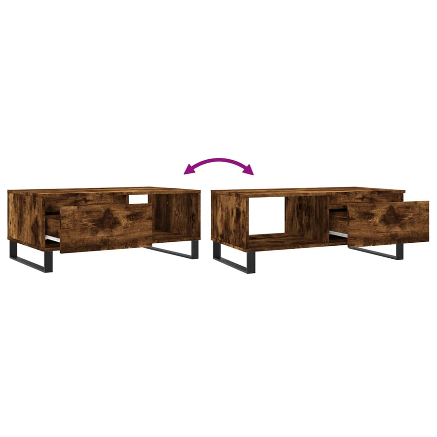 Salontafel 90X50X36,5 Cm Bewerkt Hout Kleurig Gerookt eiken