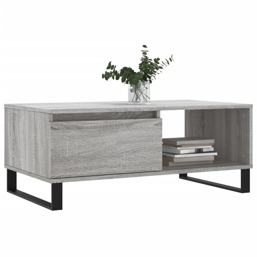 Salontafel 90X50X36,5 Cm Bewerkt Hout Grijs sonoma