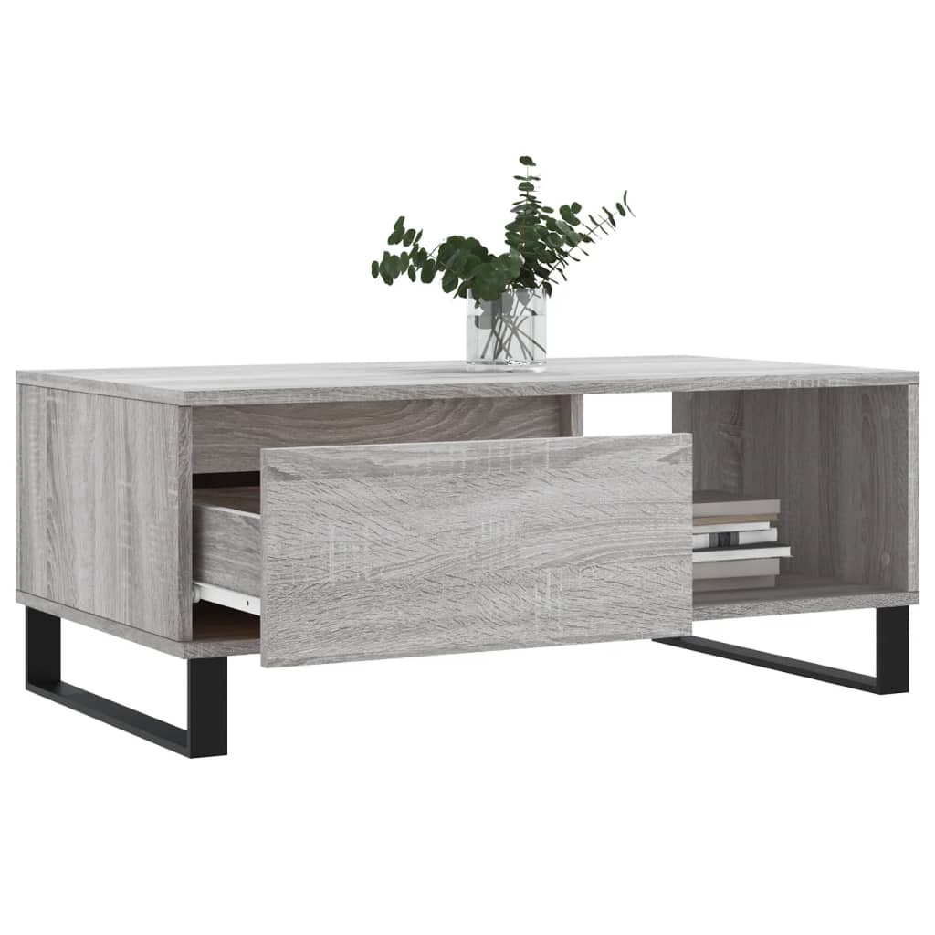 Salontafel 90X50X36,5 Cm Bewerkt Hout Grijs sonoma