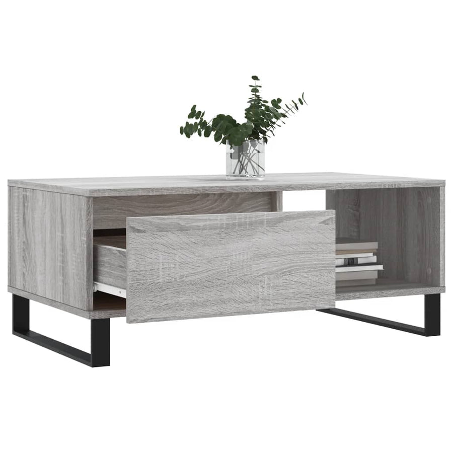 Salontafel 90X50X36,5 Cm Bewerkt Hout Grijs sonoma