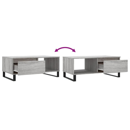 Salontafel 90X50X36,5 Cm Bewerkt Hout Grijs sonoma