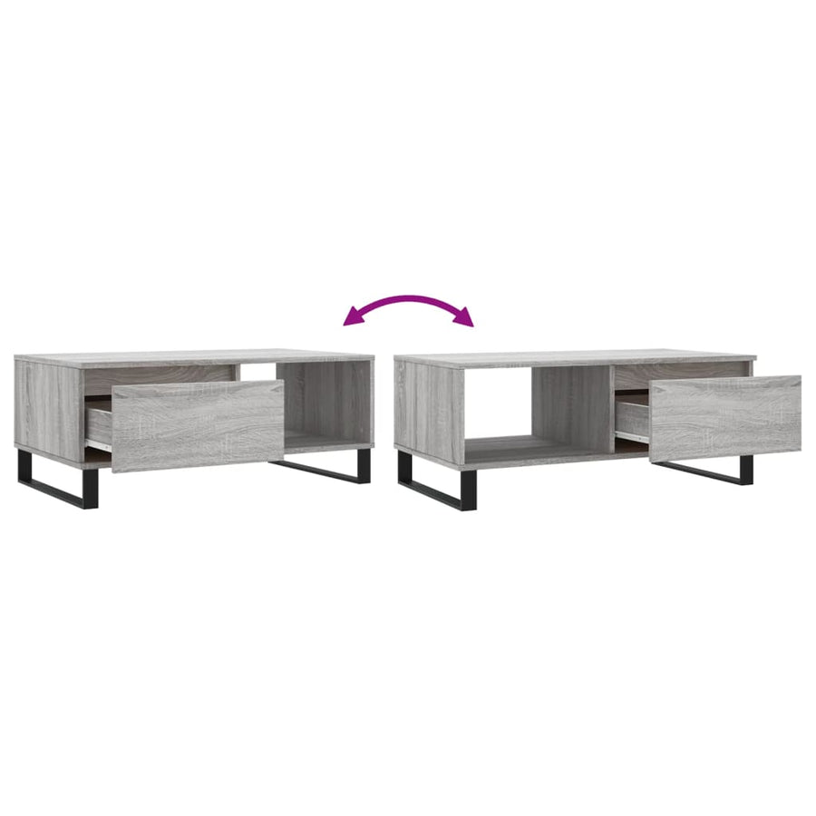Salontafel 90X50X36,5 Cm Bewerkt Hout Grijs sonoma