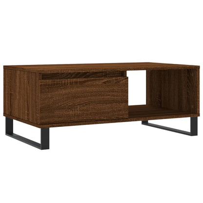 Salontafel 90X50X36,5 Cm Bewerkt Hout Bruin Eikenkleur Bruineiken