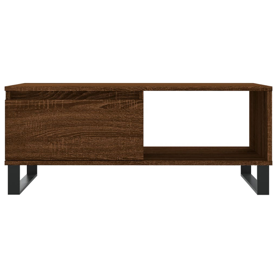 Salontafel 90X50X36,5 Cm Bewerkt Hout Bruin Eikenkleur Bruineiken