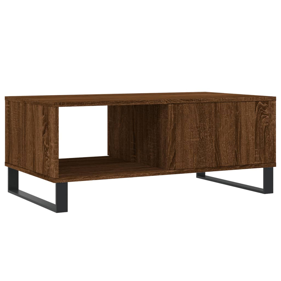 Salontafel 90X50X36,5 Cm Bewerkt Hout Bruin Eikenkleur Bruineiken