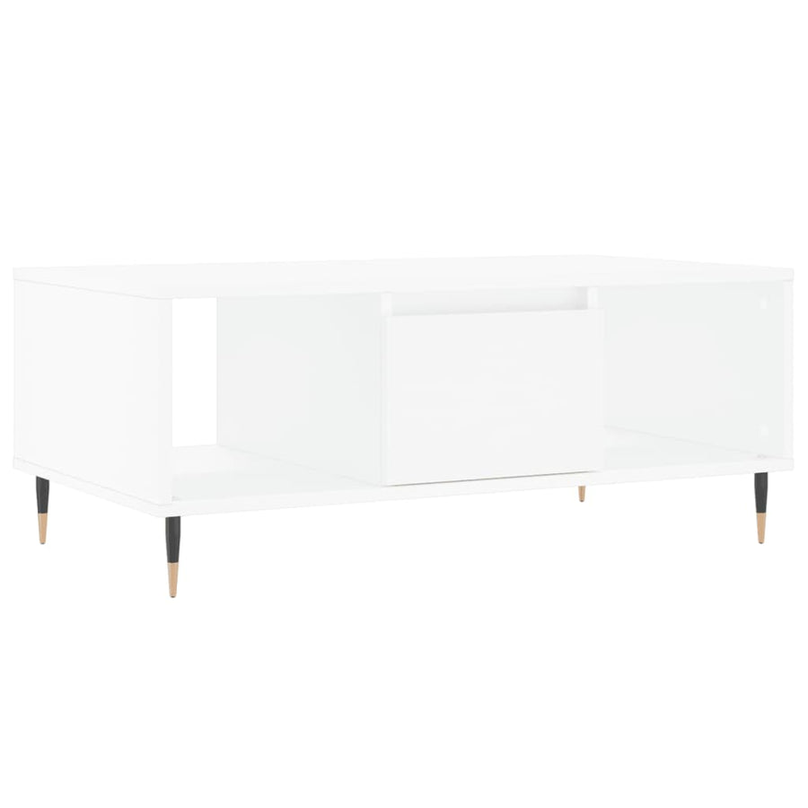Salontafel 90X50X36,5 Cm Bewerkt Hout Wit