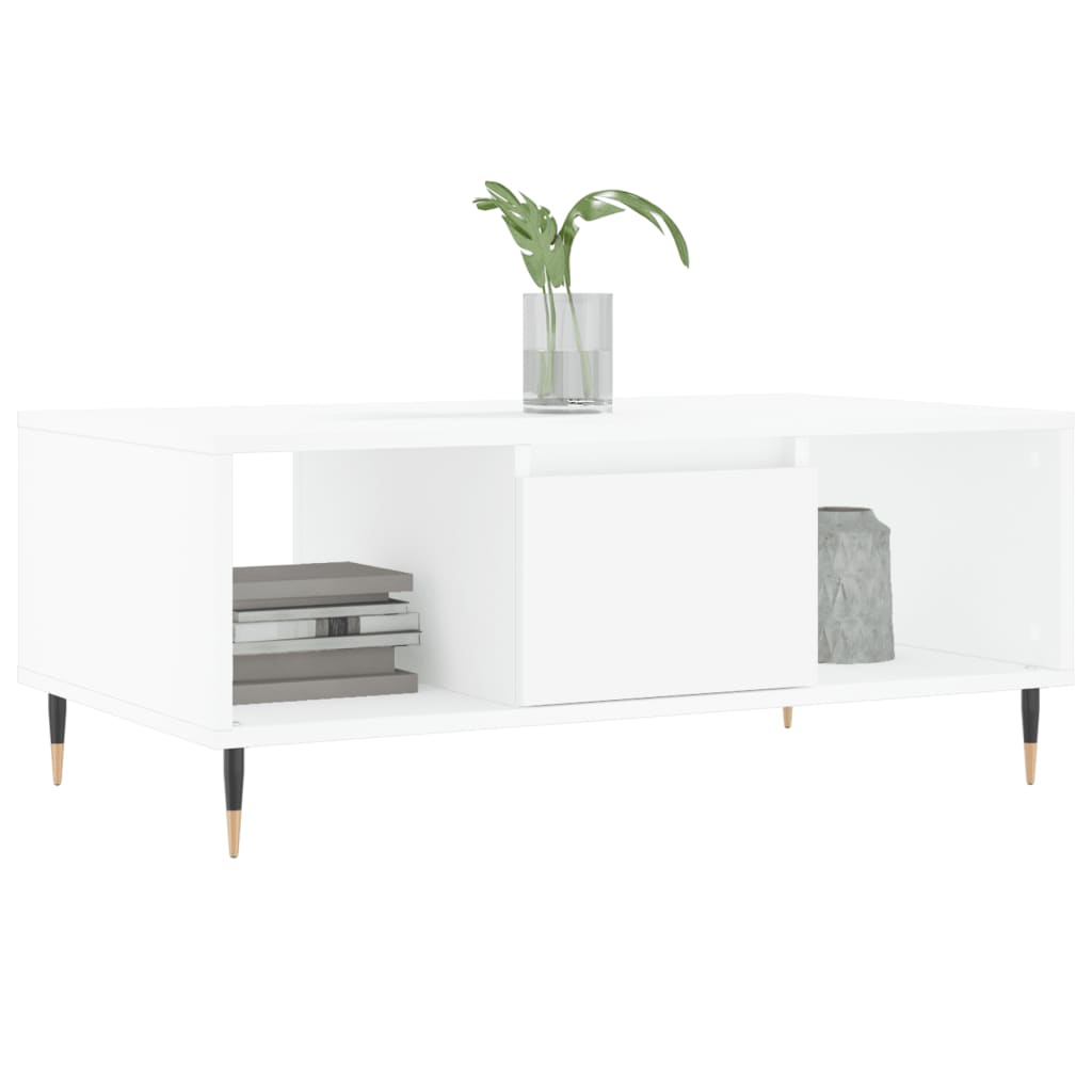 Salontafel 90X50X36,5 Cm Bewerkt Hout Wit