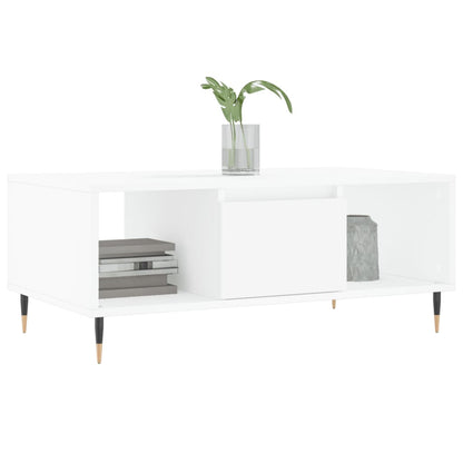 Salontafel 90X50X36,5 Cm Bewerkt Hout Wit