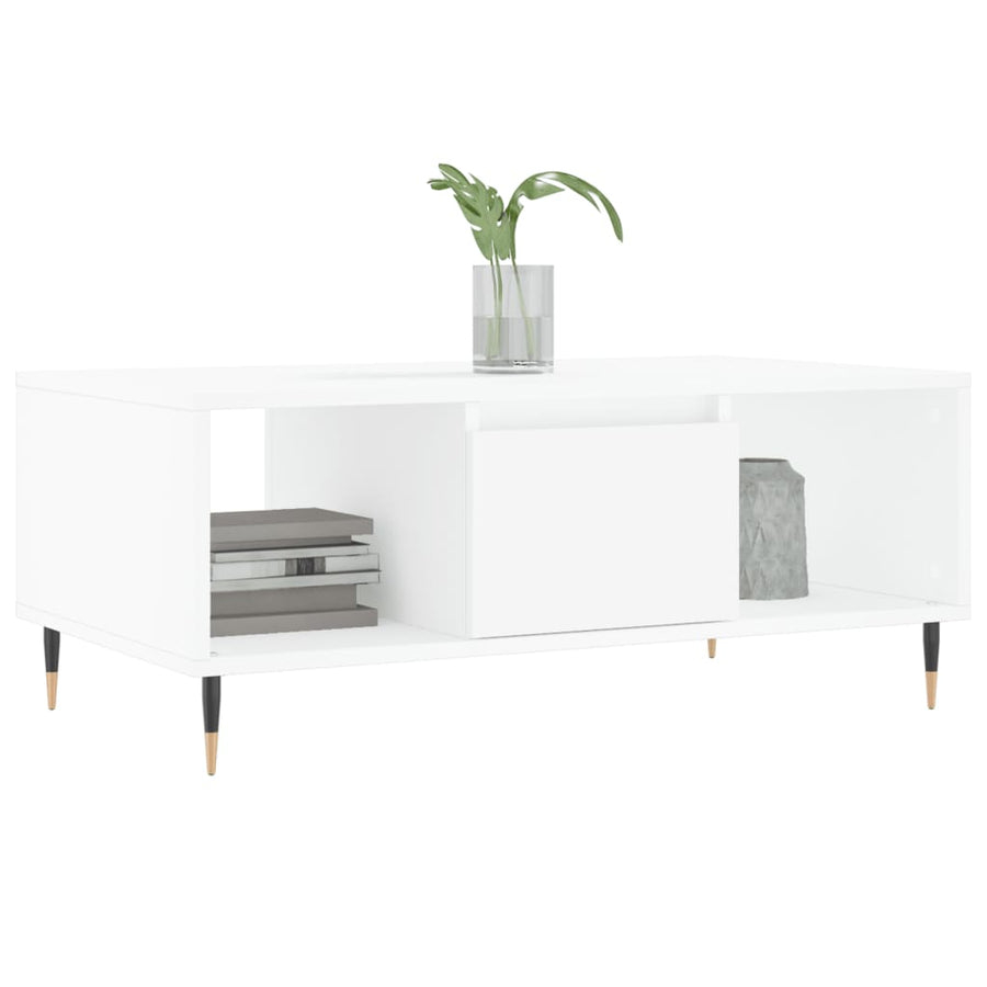 Salontafel 90X50X36,5 Cm Bewerkt Hout Wit