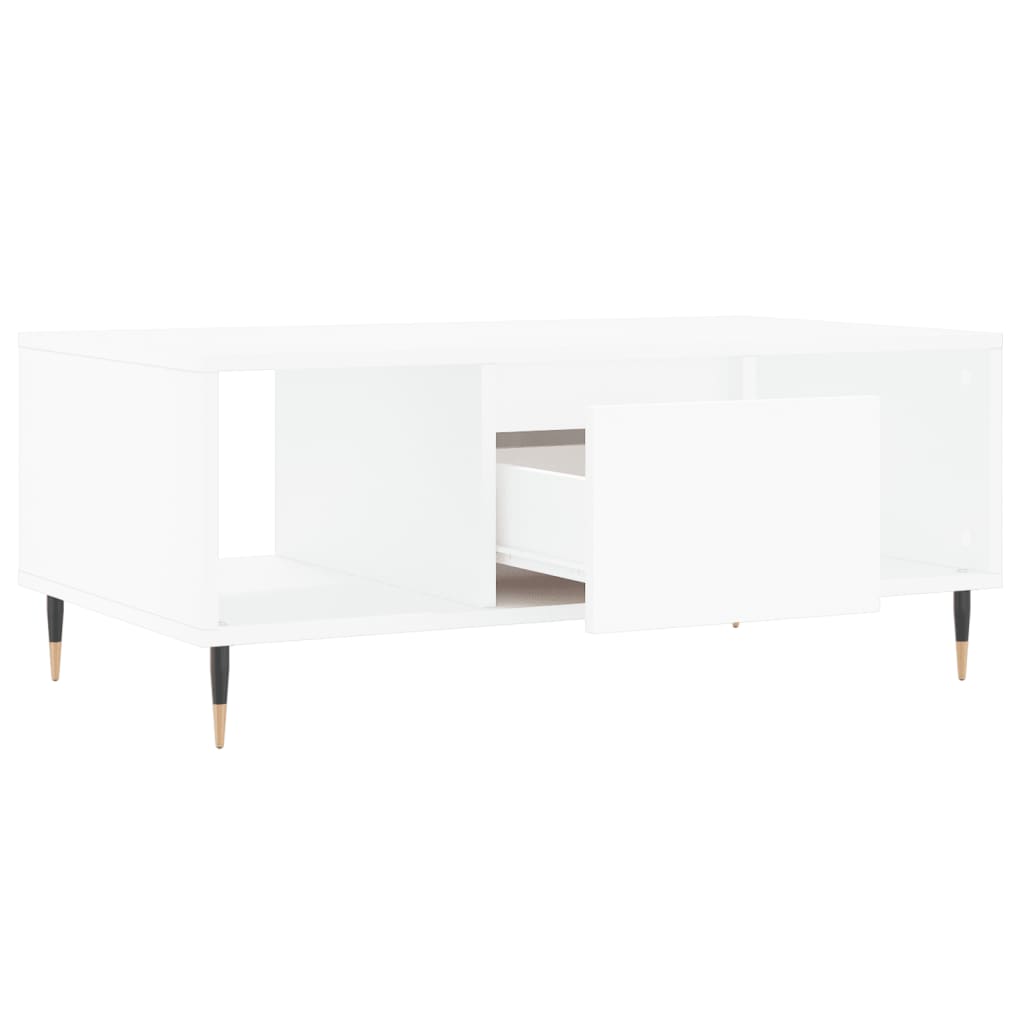 Salontafel 90X50X36,5 Cm Bewerkt Hout Wit
