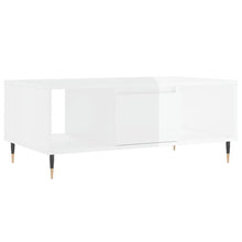 Salontafel 90X50X36,5 Cm Bewerkt Hout Hoogglans wit