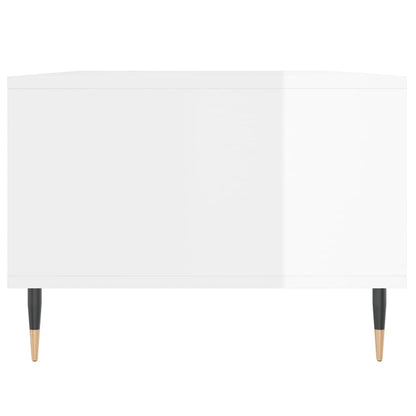 Salontafel 90X50X36,5 Cm Bewerkt Hout Hoogglans wit