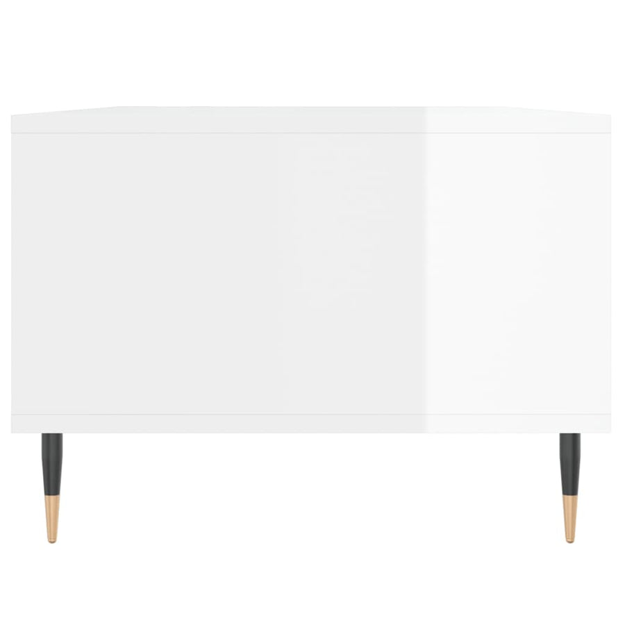Salontafel 90X50X36,5 Cm Bewerkt Hout Hoogglans wit