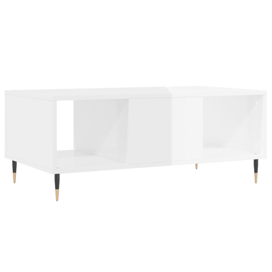 Salontafel 90X50X36,5 Cm Bewerkt Hout Hoogglans wit